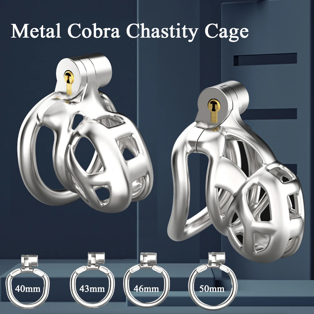 New High Quality Male Stainless Steel Python Chastity Cage Mamba Cock Cage with Four Size Penis Rings Sissy BDSM Sex Chastity18+