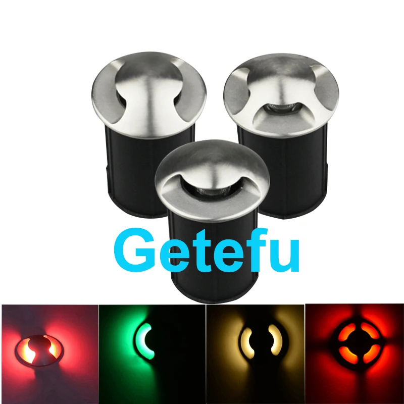 4 Stück 3W/5W LED Bodeneinbauleuchte IP67 DC12V Außen-Einbauleuchte 1/2/4-Seitenansicht Untergrundlampe Gehwegbeleuchtung AC110V 220V – Detail 1