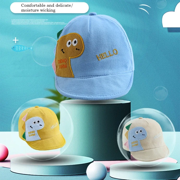 

1-4 years old children's baseball cap, breathable and adjustable size, cartoon sun hat, cute baby cap