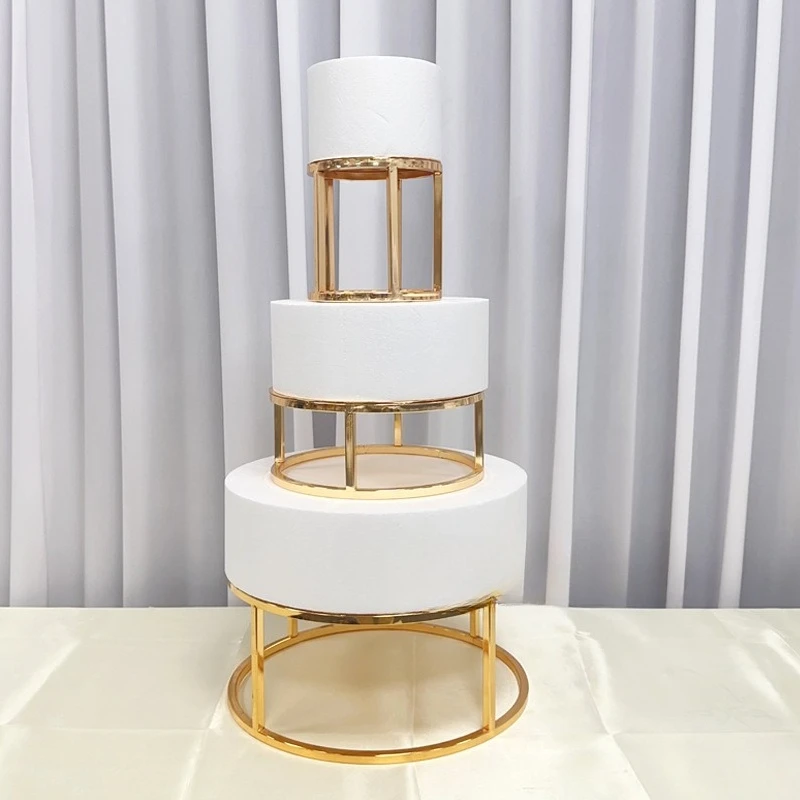 

Cake Rack, Wedding Creative Round Square Tray Prop Cake Shop Golden Vintage Cake Tray