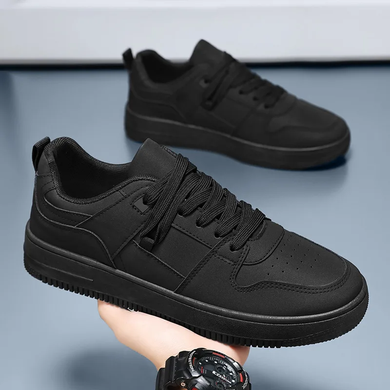 

Cheap Black Sneakers Male Low Cut Lace Up Skateboard Shoes Man Hot Comfy Platform Casual Sneakers For Men zapatillas informales