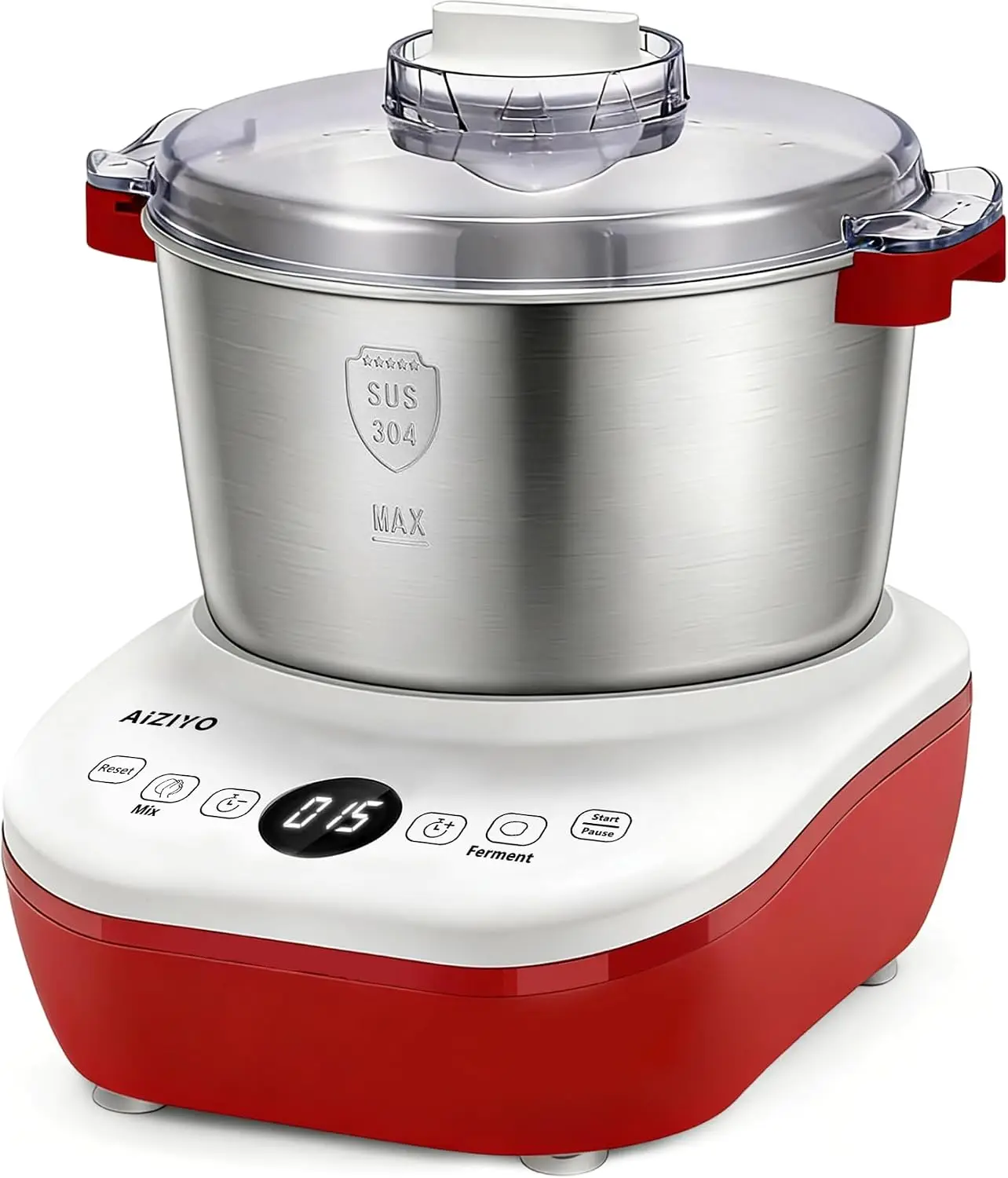 Electric Dough Mixer 74Qt Ferment Function Dough Maker 304 Stainless Steel Bowl Microcomputer Control Face Up Touch Panel Easy C