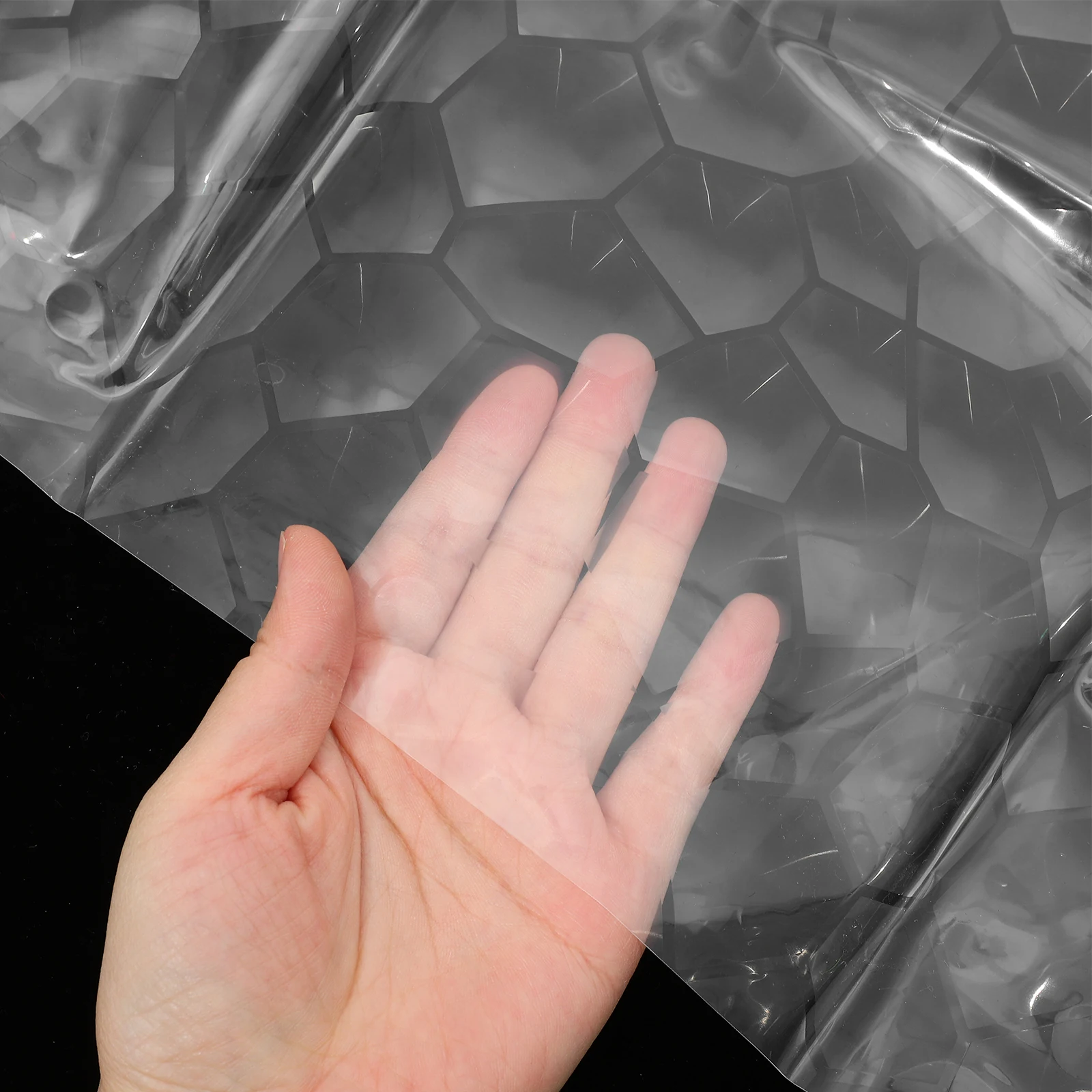 

Shower Curtain Bath Partition 3D Water Cube Design EVA Material Waterproof Bathroom Decor Pattern Easy Install Hooks