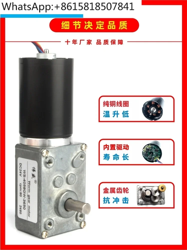 4058 DC Turbo Worm Reduction Motor 12V24V Micro Brushless Motor 3650 Self locking Brake Motor