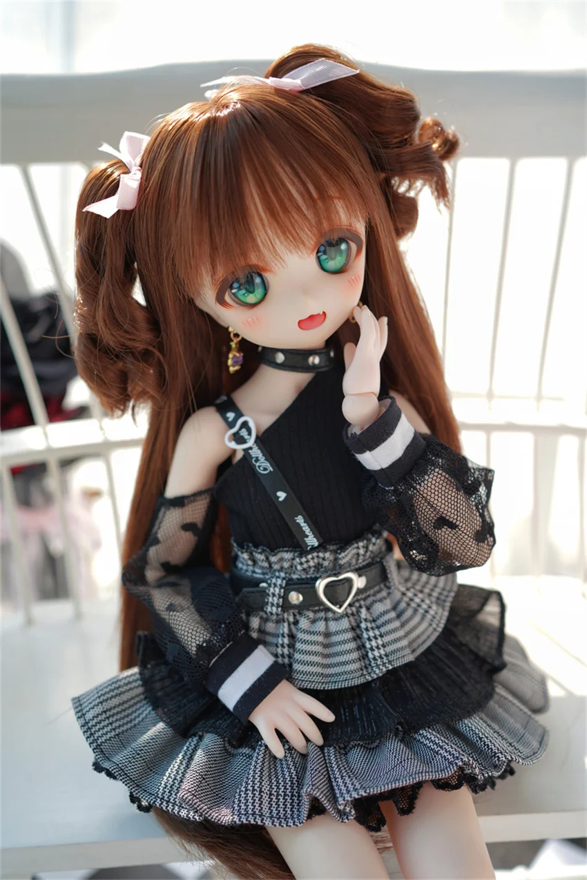 BJDドールウィッグ 1/3 1/4 1/6 MDD 高温シルク タイガーマウスクリップ ダブルポニーテール ロングヘア 在庫あり bjdアクセサリー（人形なし）