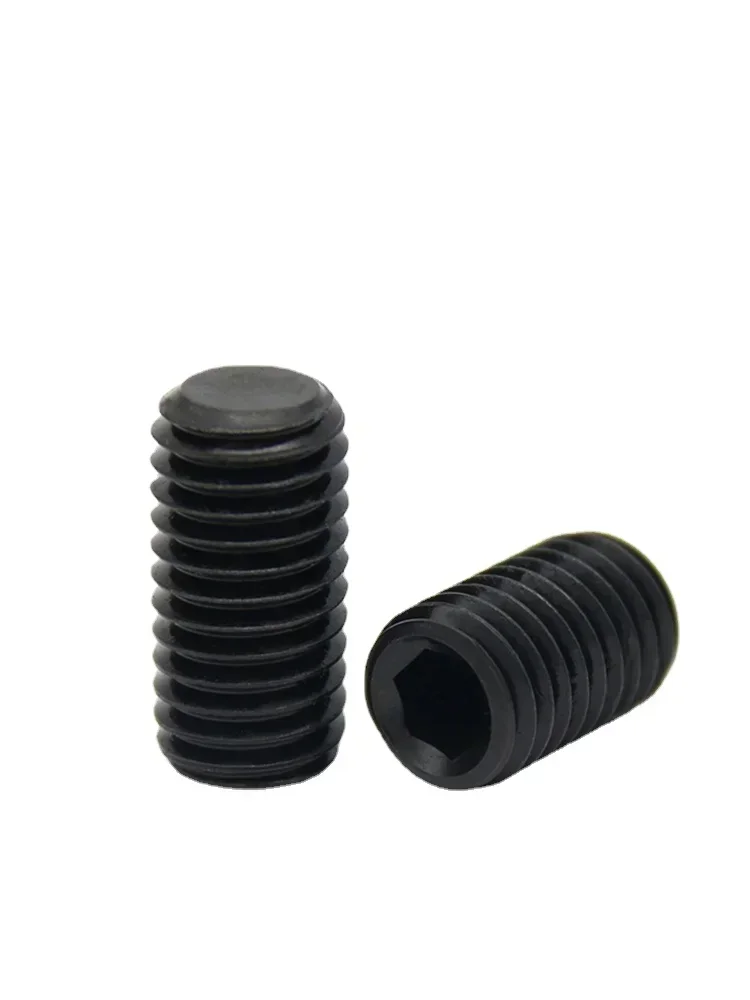20pcs Allen Hex Socket Headless Bolts M10 M12 Grub Screws Hexagon Flat Point Set Screws Carbon Steel 12.9 DIN916 L=8-25mm