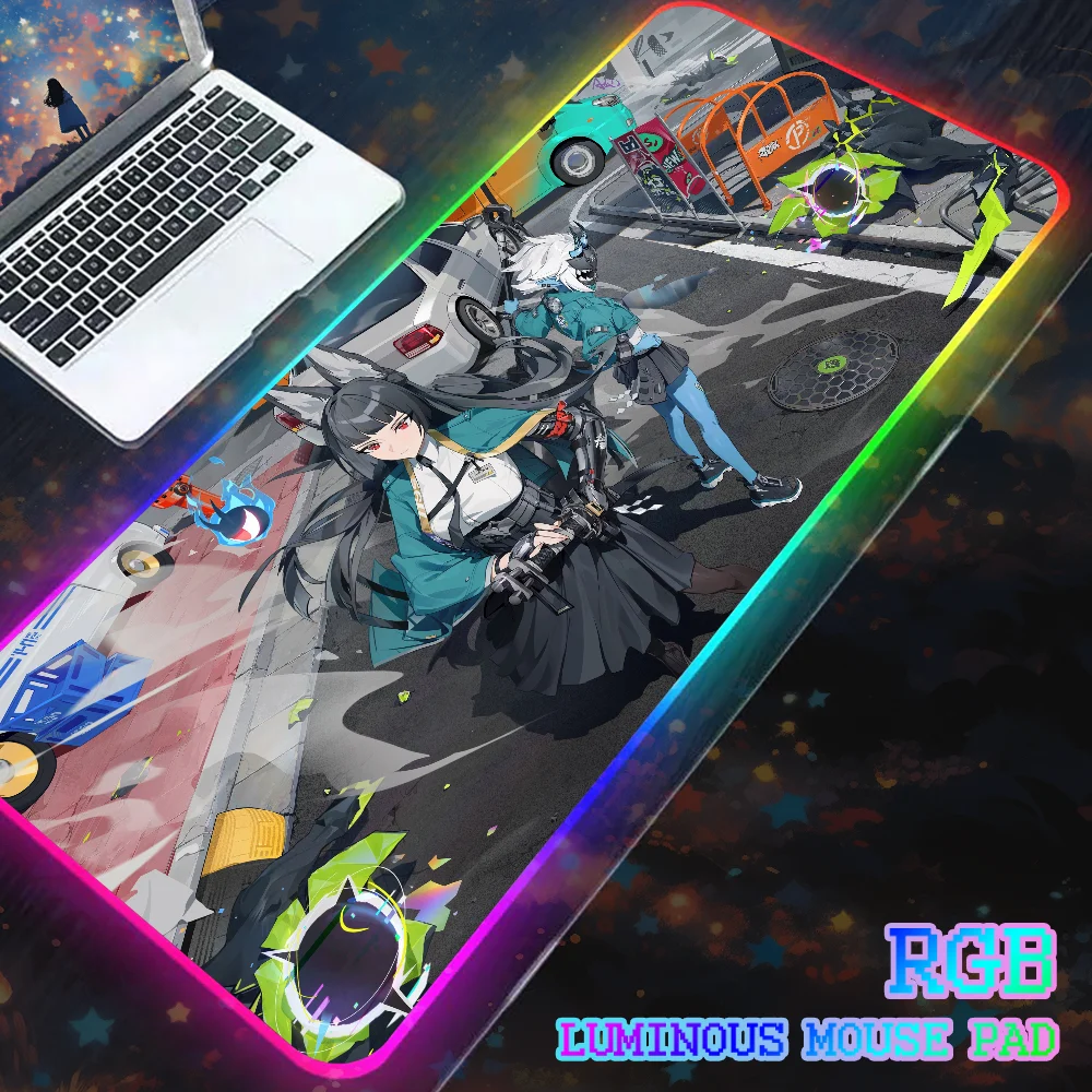 

zzz Hoshimi Mayabi Fashion Video Game Zenless Zone Zero RGB Mouse Pad Large Cool Keyboard Desk Game Rubber No-slip Pads LOL KDA