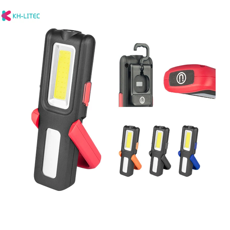 USB Rechargeable COB Work Light Portable LED Flashlight Adjustable Waterproof Camping Lantern Magnet Design with Power Display