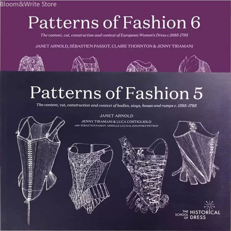 Patterns of Fashion Vol.1-6, European Vintage Court Dresses Sewing Construction & Historical Background Tailoring Textbook