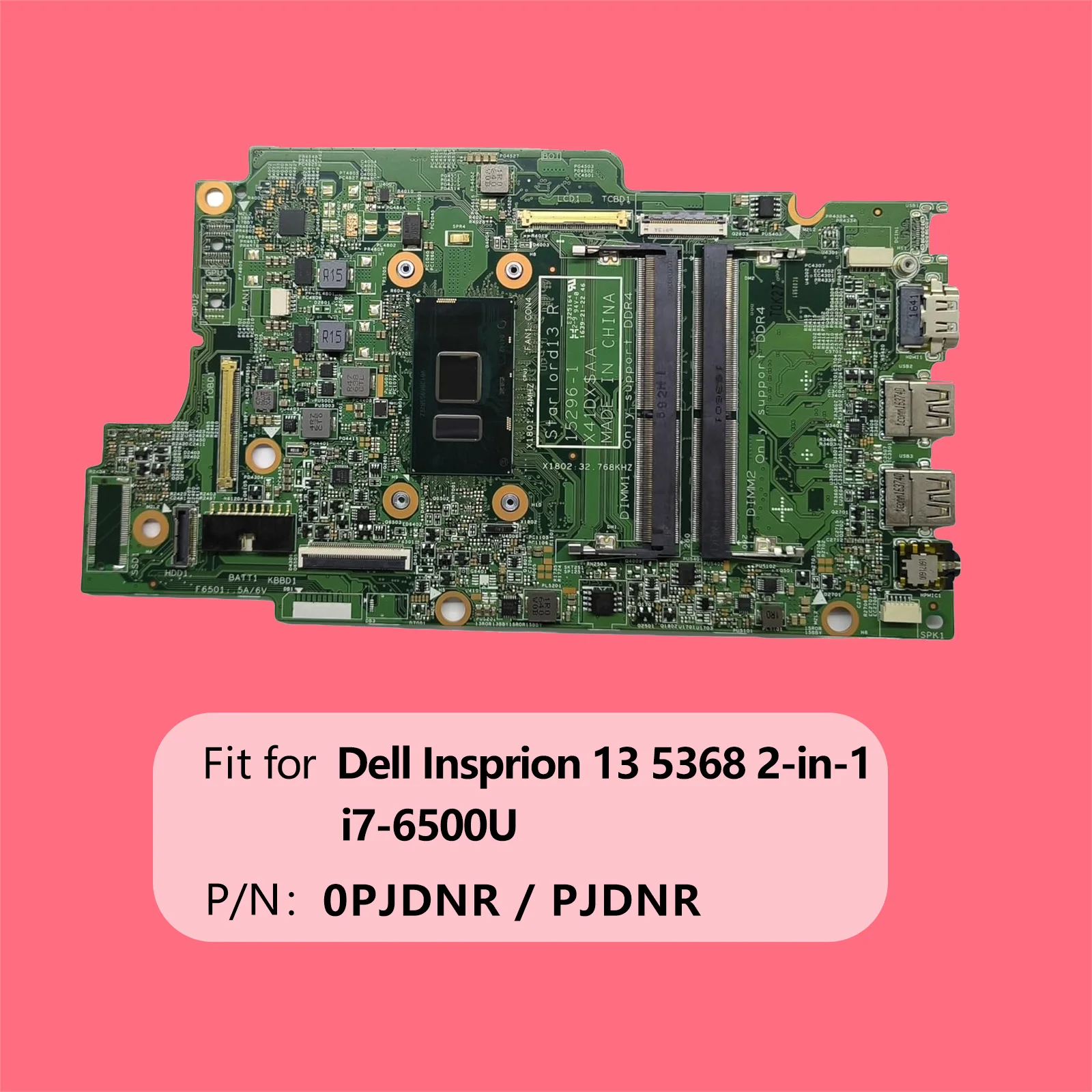 Laptop Motherboard Star Lord 13-R 15296-1 for Dell Insprion 15 5568 2-in-1 System Board i7-6500U Processor 0PJDNR PJDNR