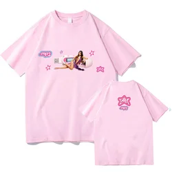 Emilia Mernes Mp3 Singer T Shirt Female Male Oversized Clothes Short Sleeve Fashion Woman High Quality Cotton Tees Two Sides Top