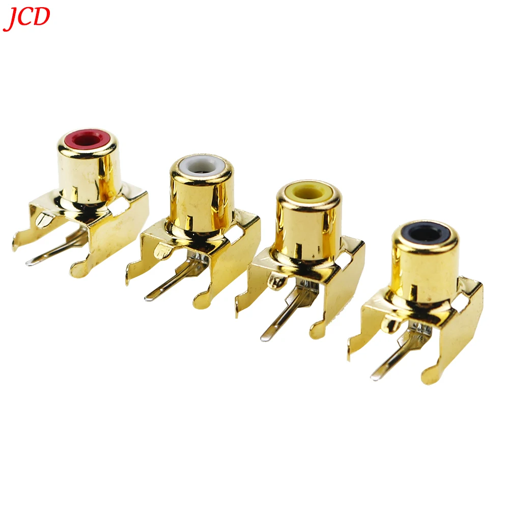 1PCS AV Jack AV-8.4-3 Yellow RCA Female Audio AV Socket Connector Gold-plated And Silver Plated