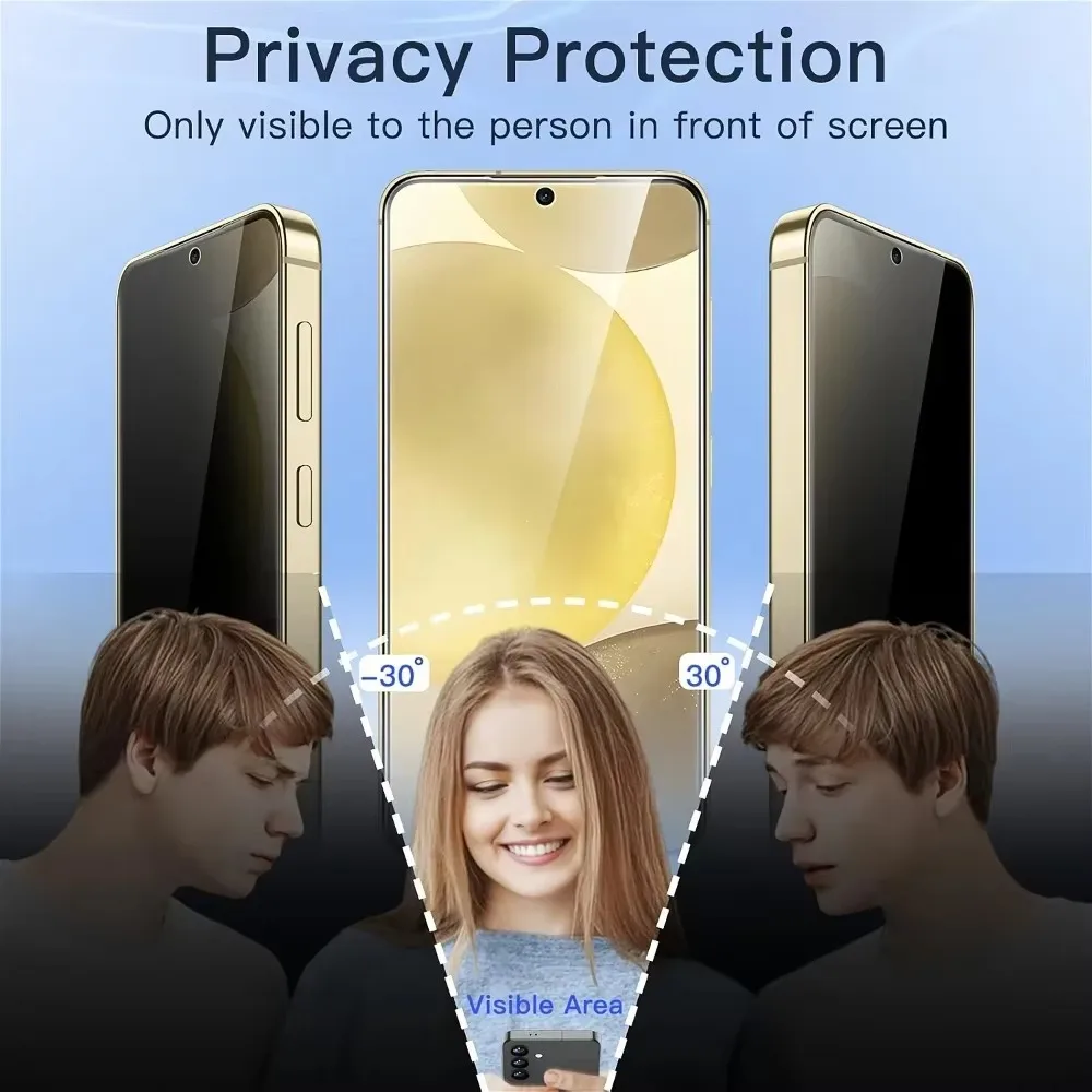 3Pcs Privacy Screen Protector for Samsung Galaxy S26 S25 S24 Ultra S23 S22 S21 Plus S24 S25 FE One Click Easy Installation Glass