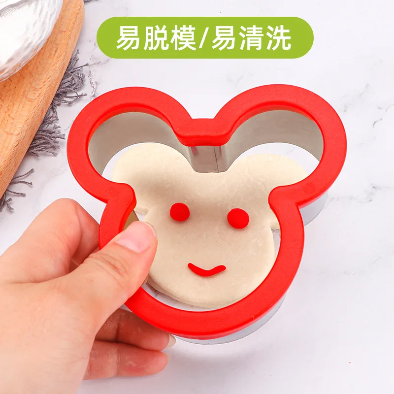 جديد ميكي ماوس ساندويتش القاطع ميكي ميني الفولاذ المقاوم للصدأ قطع البسكويت قالب أدوات الخبز أنيمي الشكل اللعب