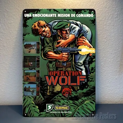 Operation Wolf Retro Video Game Metal Poster - Size:  (20x30cm) Sign  