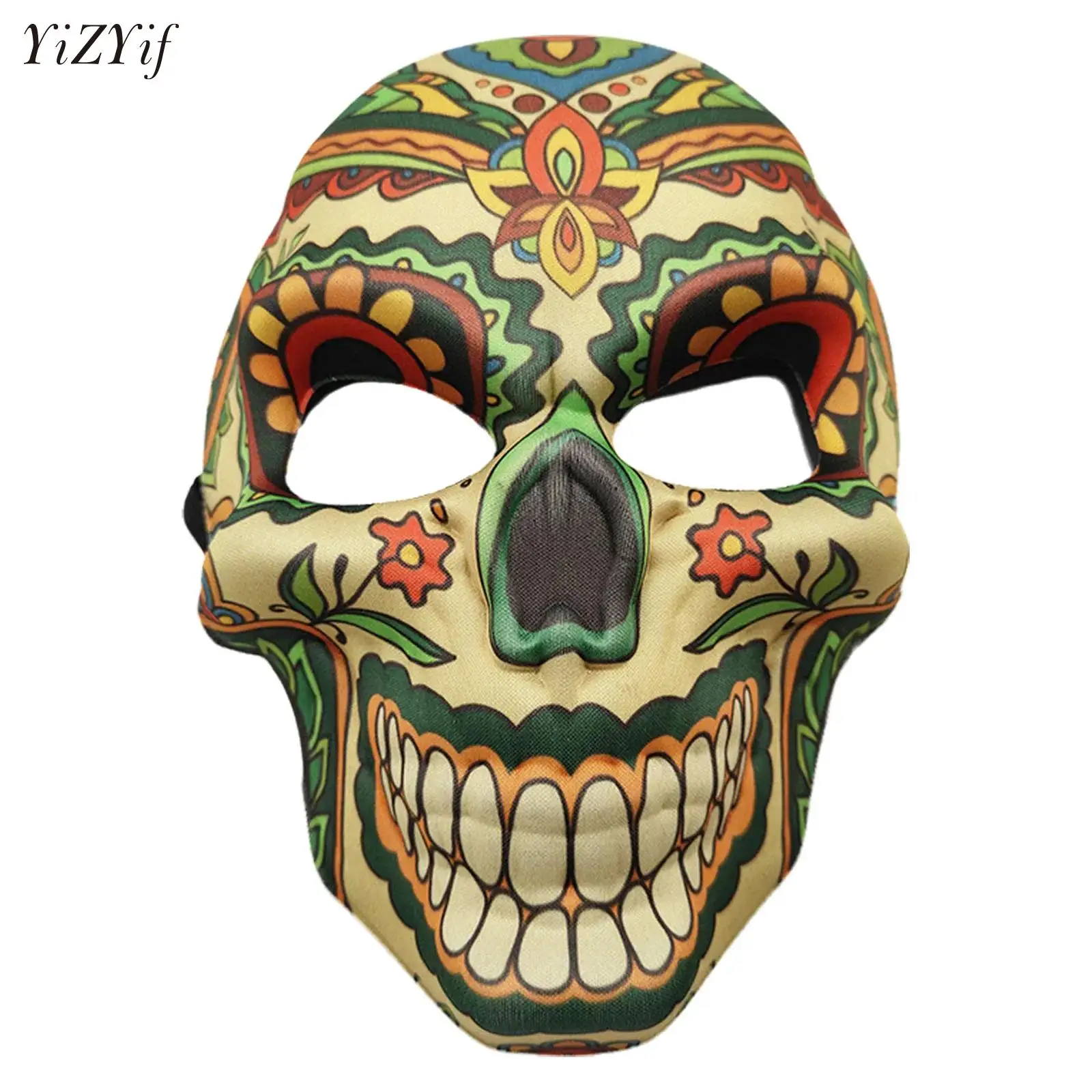 

Mexican Skull Full Face Mask Sugar The Dead Day Masks for Adults Festival Halloween Cosplay Party Masquerade Mask Ghoulish Masks