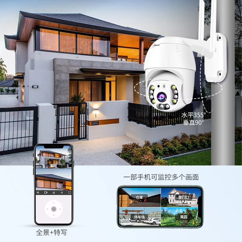 3MP 1296P Carecam APP Full Color Wireless PTZ IP Dome Camera AI Humanoid Detection Home Security CCTV Monitor