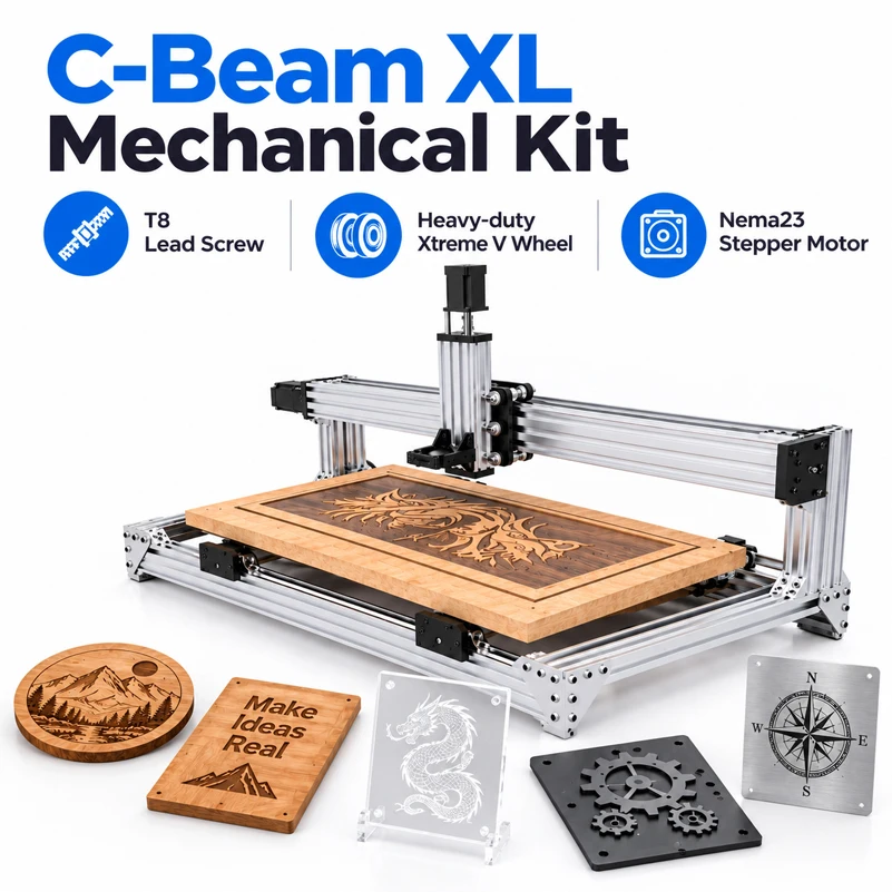 OpenBuilds C-Beam XL 4 Axis CNC Router Mechanical Kit DIY Engraving Milling Machine for Wood MDF Acrylic PCB Metal Carving