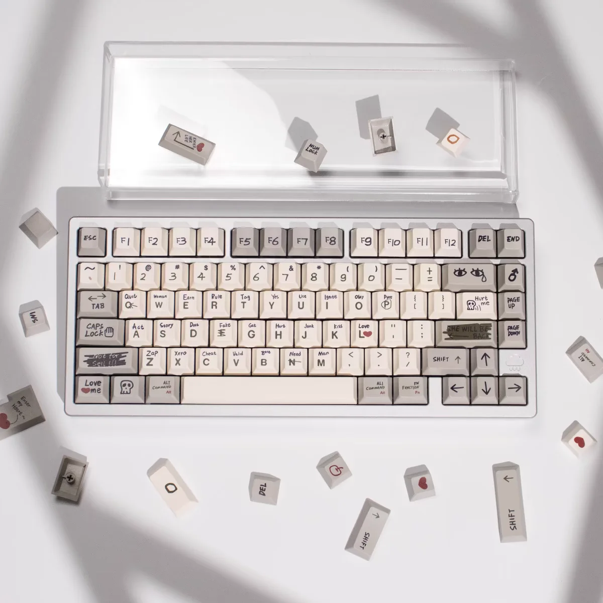 

Retro love story 143 keys mechanical keyboard keycaps PBT hot sublimation original factory height adaptation 61/64/75 etc