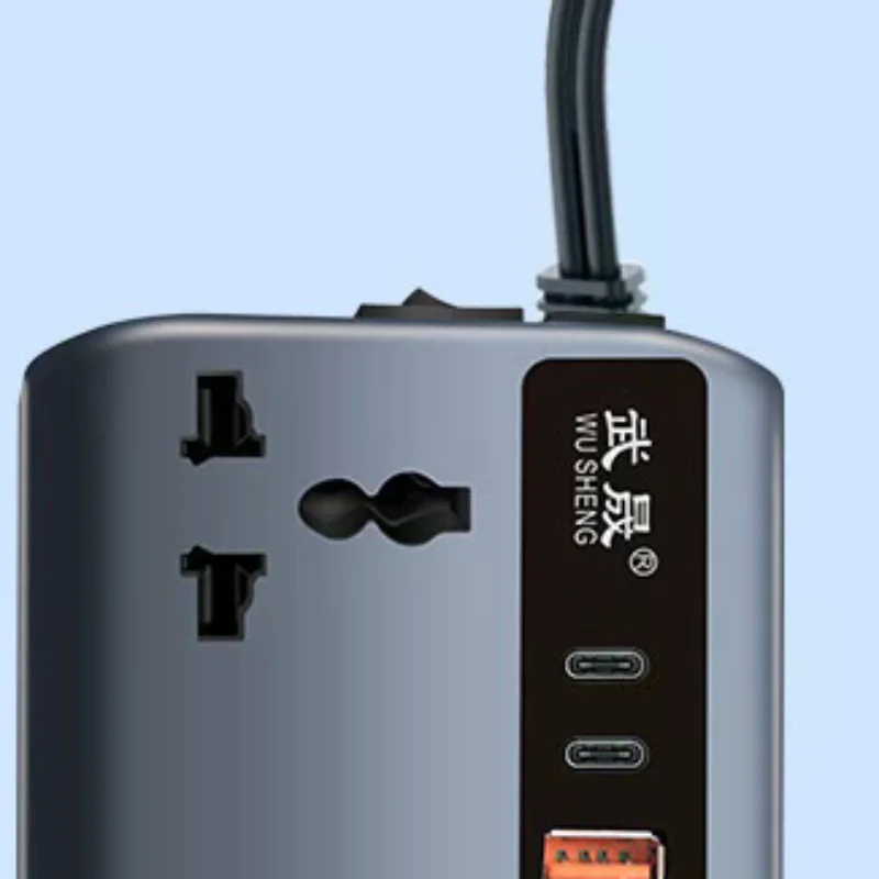 

Автомобильный инвертор, адаптер питания 12 В/24 В в DC220 В, 200 Вт, преобразователь с несколькими разъемами для зарядного устройства QC3.0, USB PD Type-C, автомобильный инвертор с быстрой зарядкой