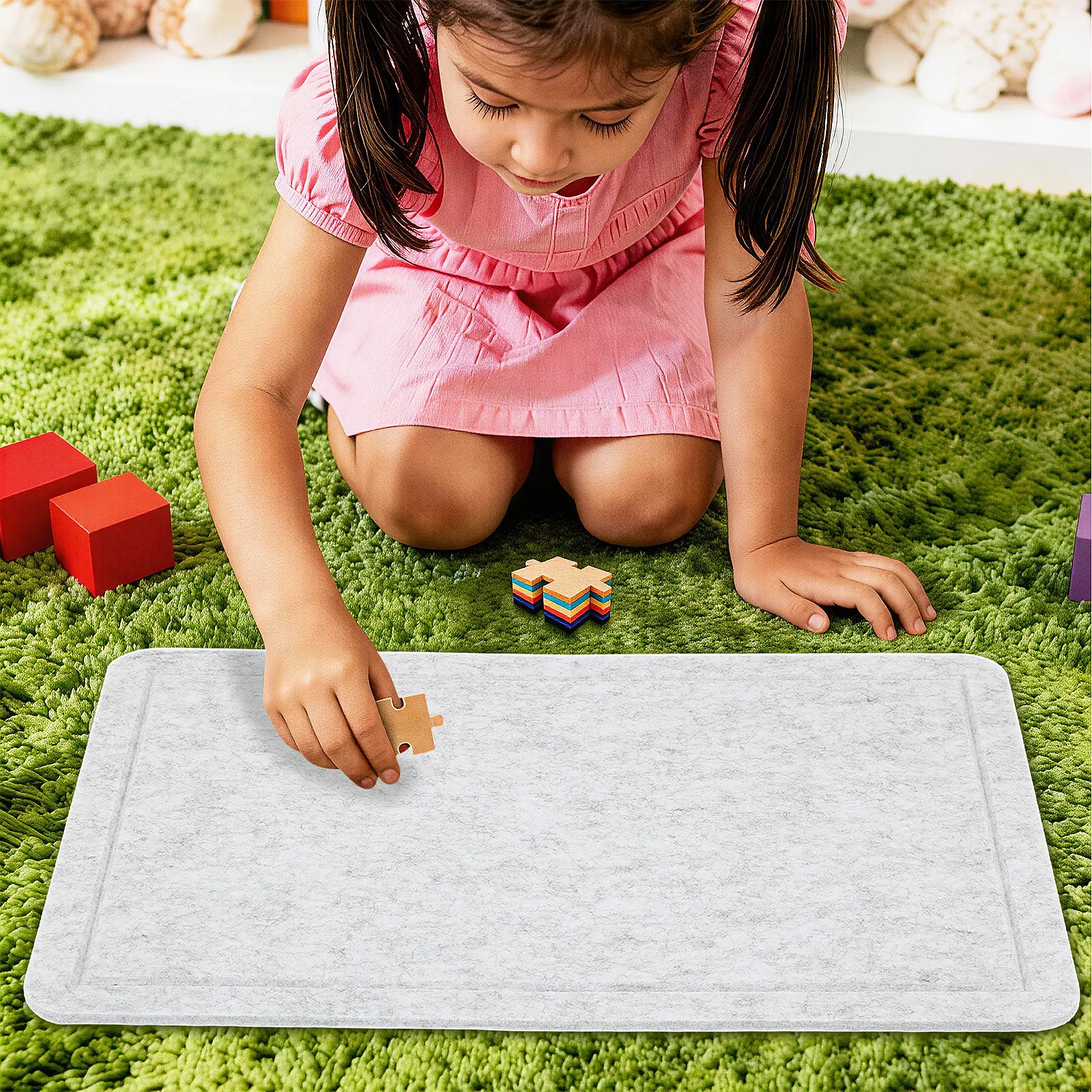 

Floor Puzzle Board Jigsaw Felt Replacement Folding Frame Flat Storage Accessory Toy