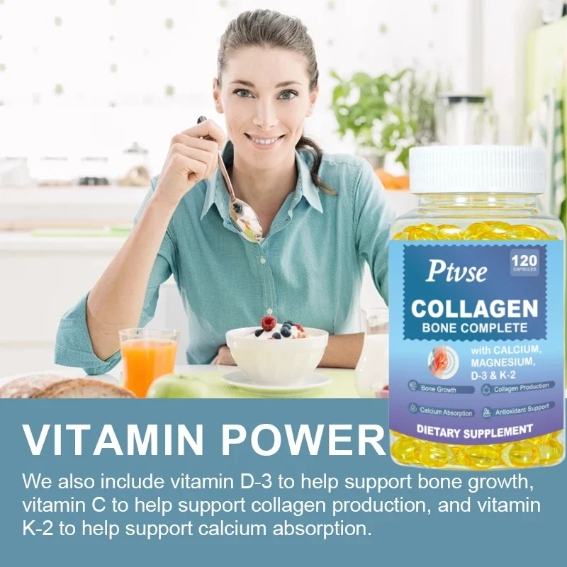 Collagen Bone Complete Capsule with Plant Calcium & Magnesium Support Bone Growth Collagen Production & Calcium Absorption