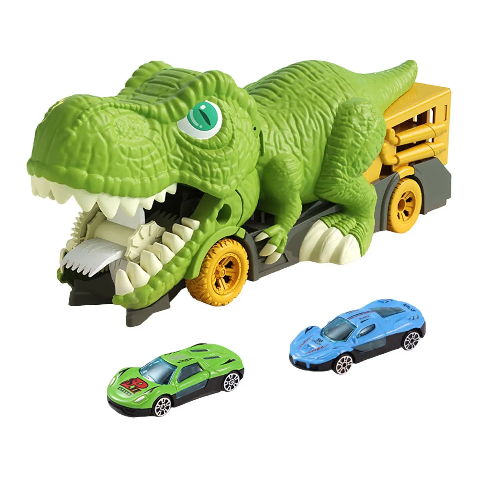 Caminhão de engolir de dinossauro para crianças, veículos de carro de dinossauro, conjunto de brinquedos de presente para crianças pré-escolares