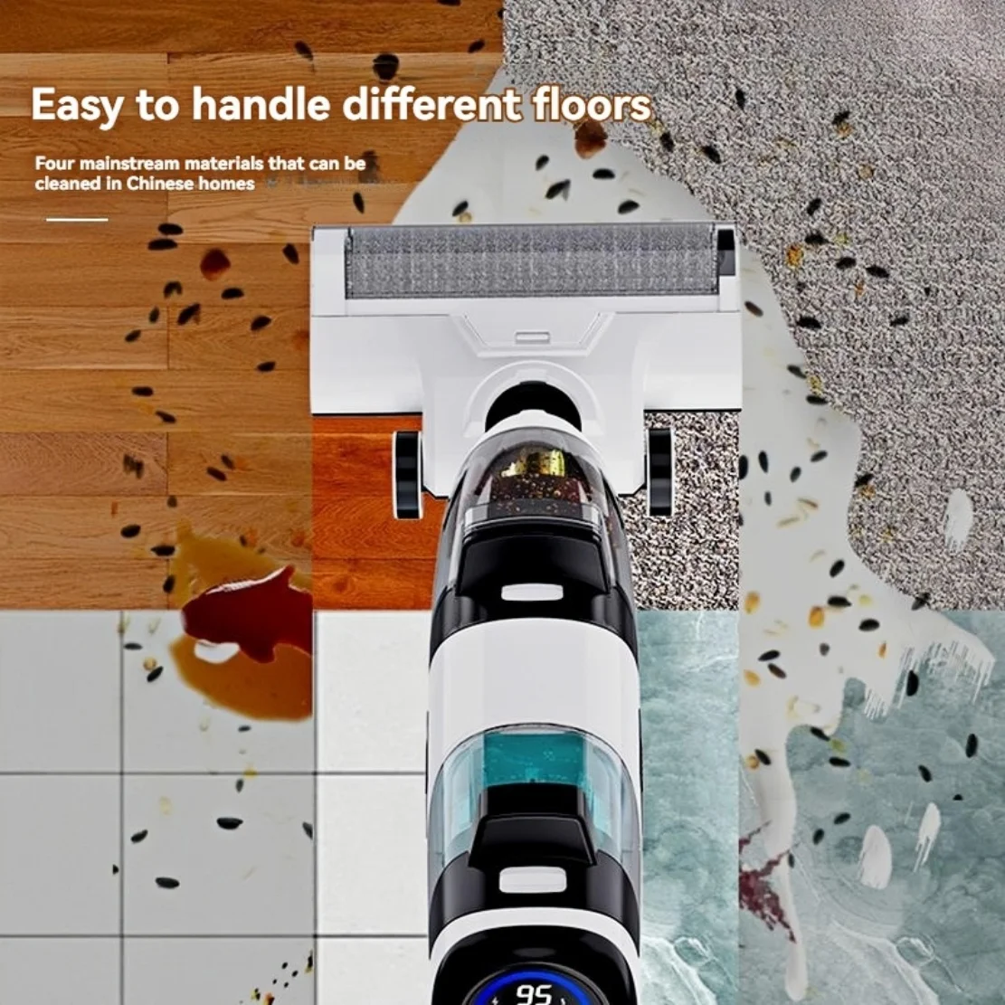 New Home appliance Mop machine BUTURE 50KPa 500W Cordless Wireless Vacuum mop combo Brushless motor High-efficiency cleaning