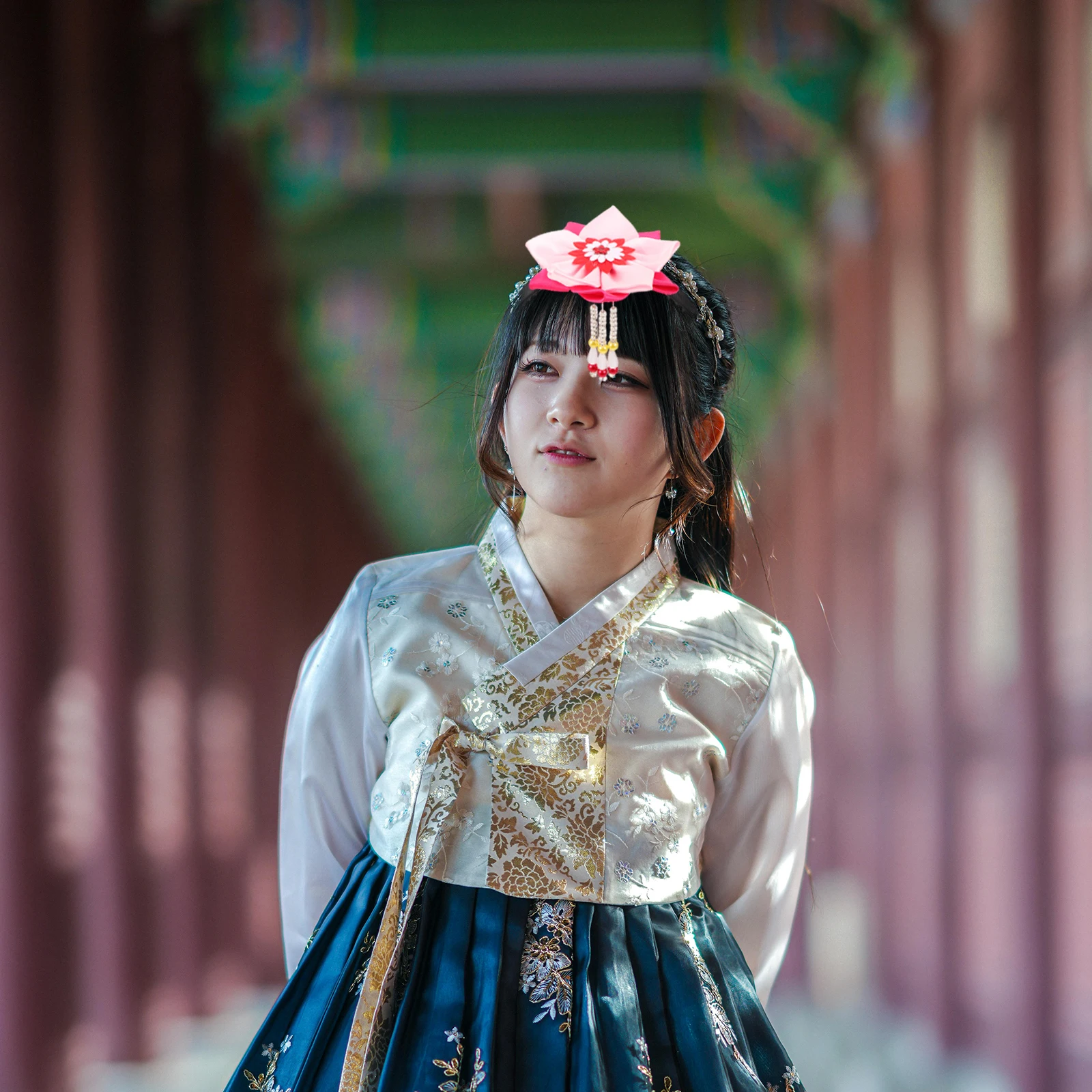 

Korean Traditional Hair Accessories Women Floral Headband Decorations Girls Tassel Hanbok Hair Flowers Performances Reusable