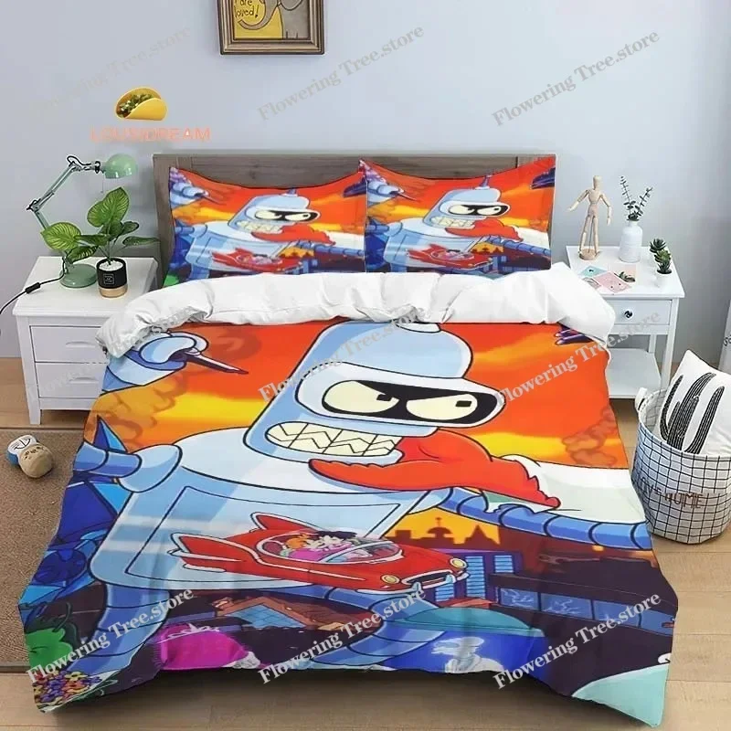 

F-Futurama Poster Sheets Quilt Covers Bedding Dormitory Sheets Bedding Set Soft Warm Bedding Set