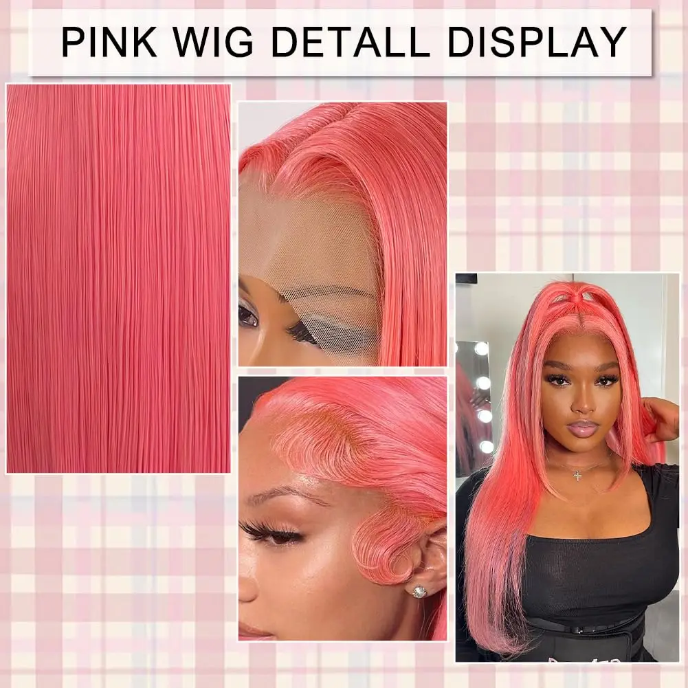 30 Inch Pink Straight Hd Lace Front Wig Brazilian 613 Honey Blonde 13x6 Colored Human Hair Wigs For Women 13x4 Lace Frontal Wig