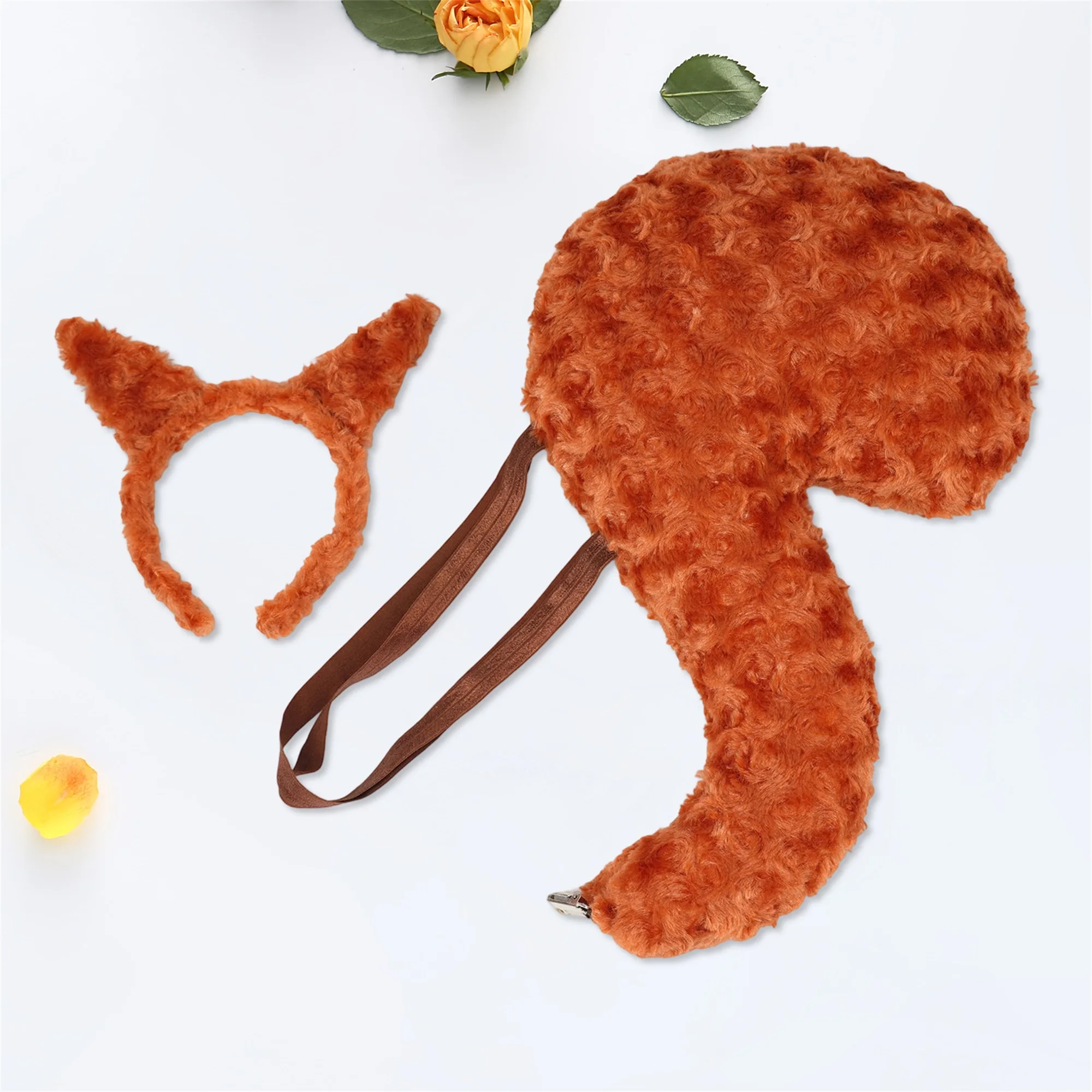 Accessoires de Costume de renard d'halloween, 2 pièces, bandeau en peluche, Kit de queue, accessoires de jeu de rôle festifs pour fête, Cosplay et déguisement