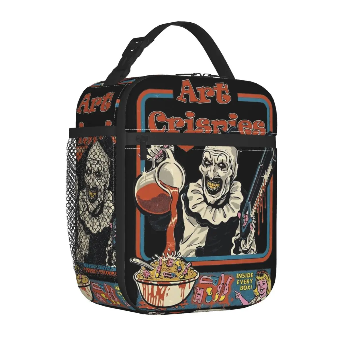 Art Crispies Terrifier Clown Thermal Insulated Lunch Bag for School Portable Food Container Bags Cooler Thermal Lunch Box