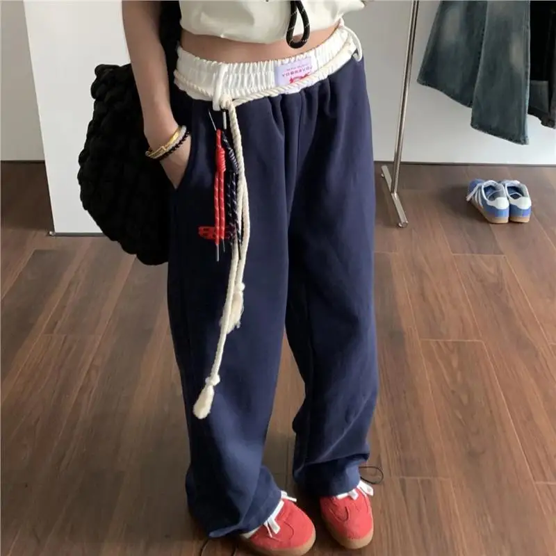 

Fall New American Street Dance Hip Hop Sport Pants Men Women Straight Casual Trousers Versatile Trendy INS Straight Leg Pants