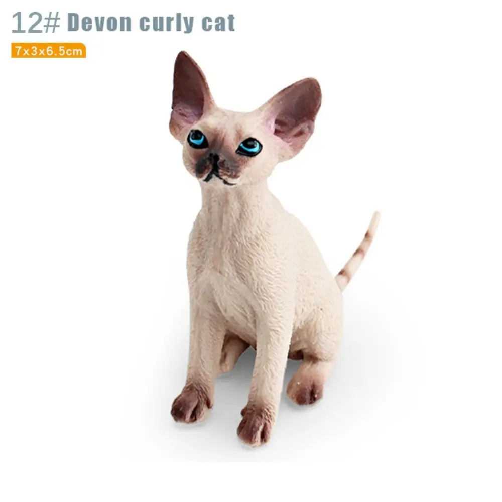 PVC Simulation Cat Model Devon Curly Cat Lifelike Cat Action Figures Sleepy Stretching Cat Realistic Pet Figurines