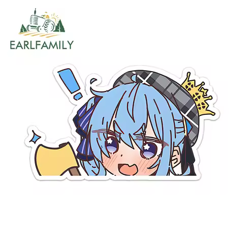 EARLFAMILY Hoshimachi Suisei Fanart Peeker Hololive Car Sticker Funny Cute Cartoon Interesting Stickers Decal Vinyl Decoration