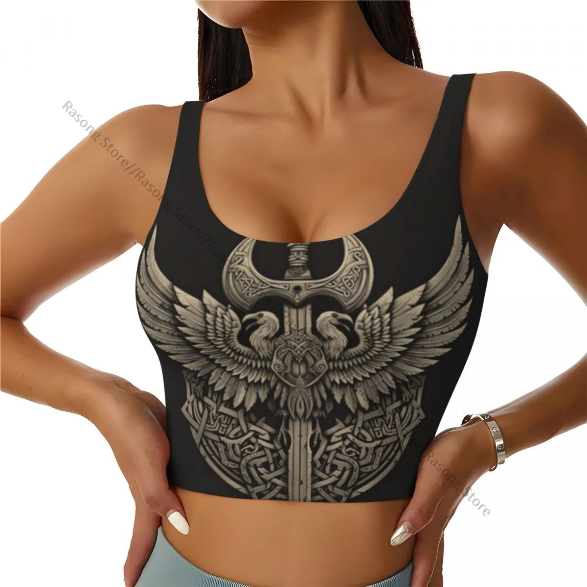 Sports Bra Women Running Yoga Clothes Vest Helmet With Wings Shield Gathering Fitness Vest