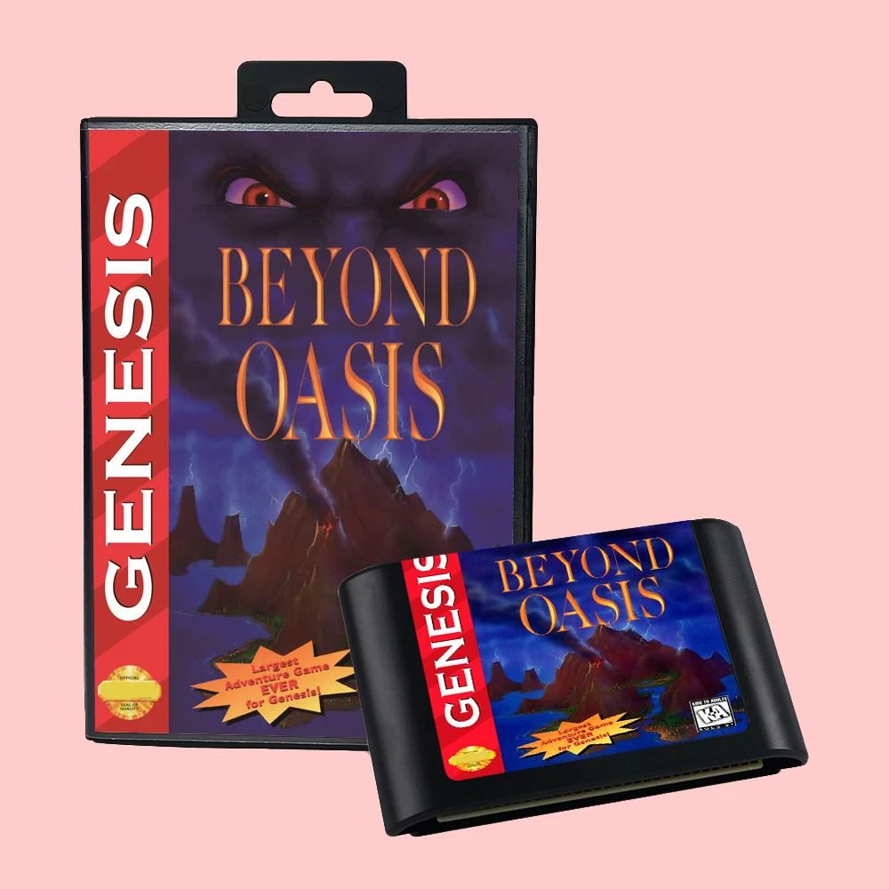 Beyond Oasis USA Version (Battery Save) Game Card Box Manual For 16 bit Sega MD MegaDrive Genesis Consoles