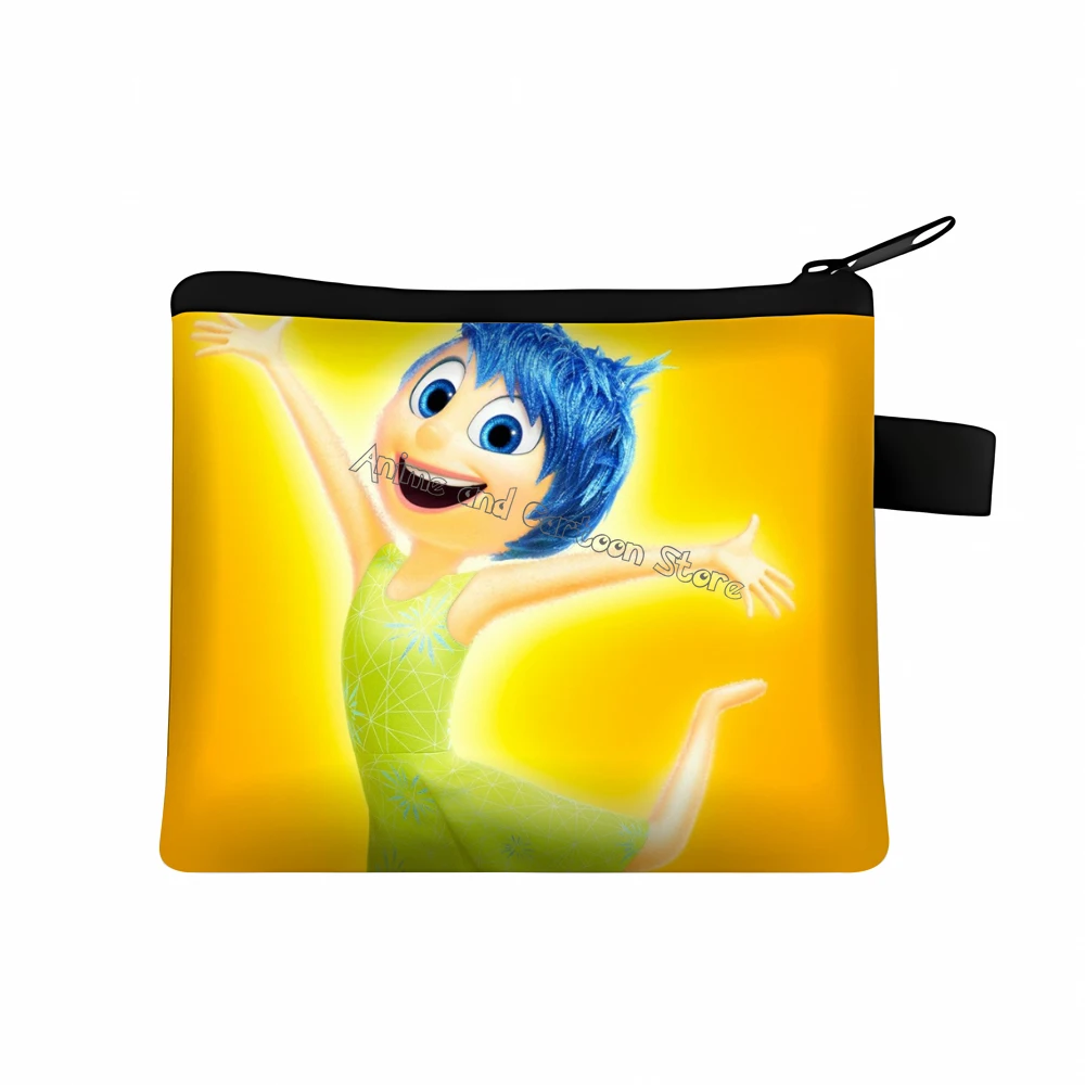 Disney Inside Out 2 Coin Purse Cute Cartoon Zipper Wallet Square Card Bag Children Pocket Pack Card Holder Storage Bag Kids Gift