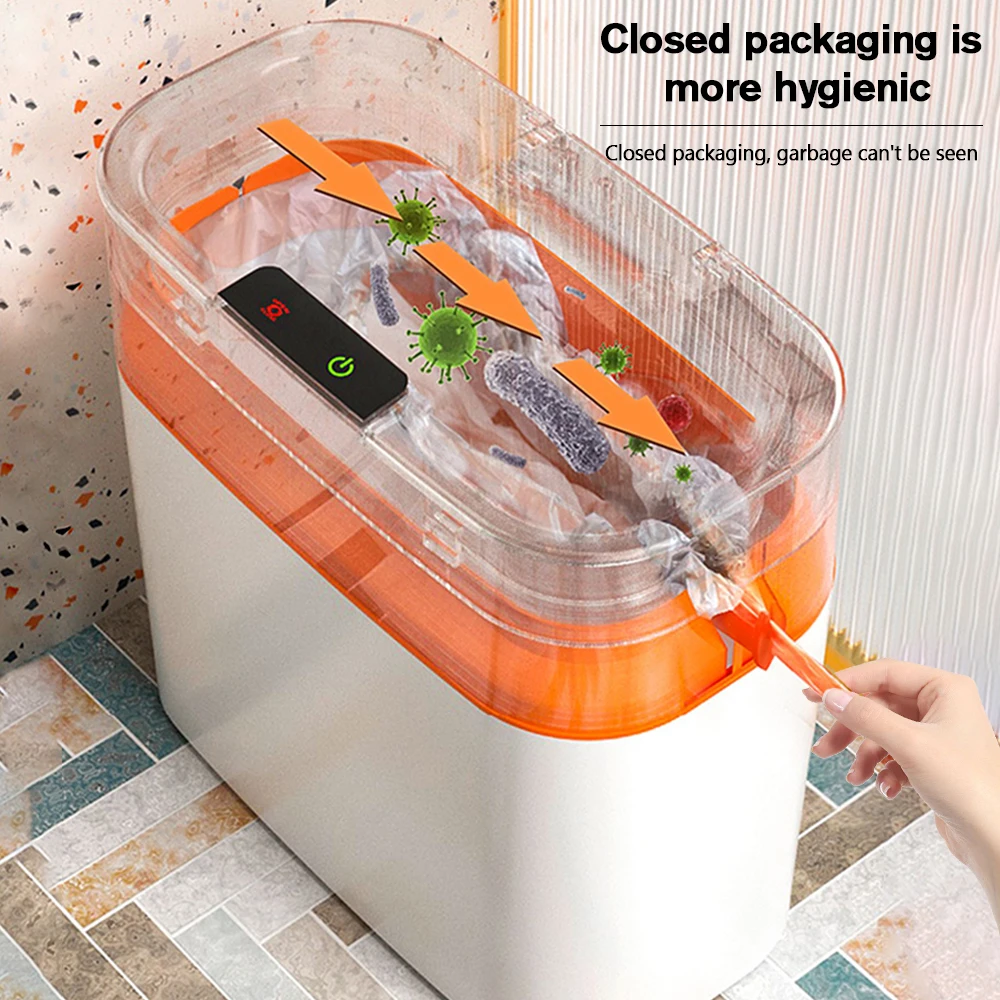 13L/15L Bathroom Smart Trash Can with automatic bag Waterproof Large capacity Automatic Sensor Trash Can with lid