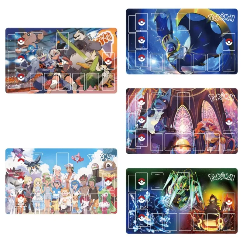 60*35*0.2cm Anime Pokemon GAME PTCG Dedicated Card Playmat Battle Against Kyogre Rayquaza Lunala Collection Gifts Toys