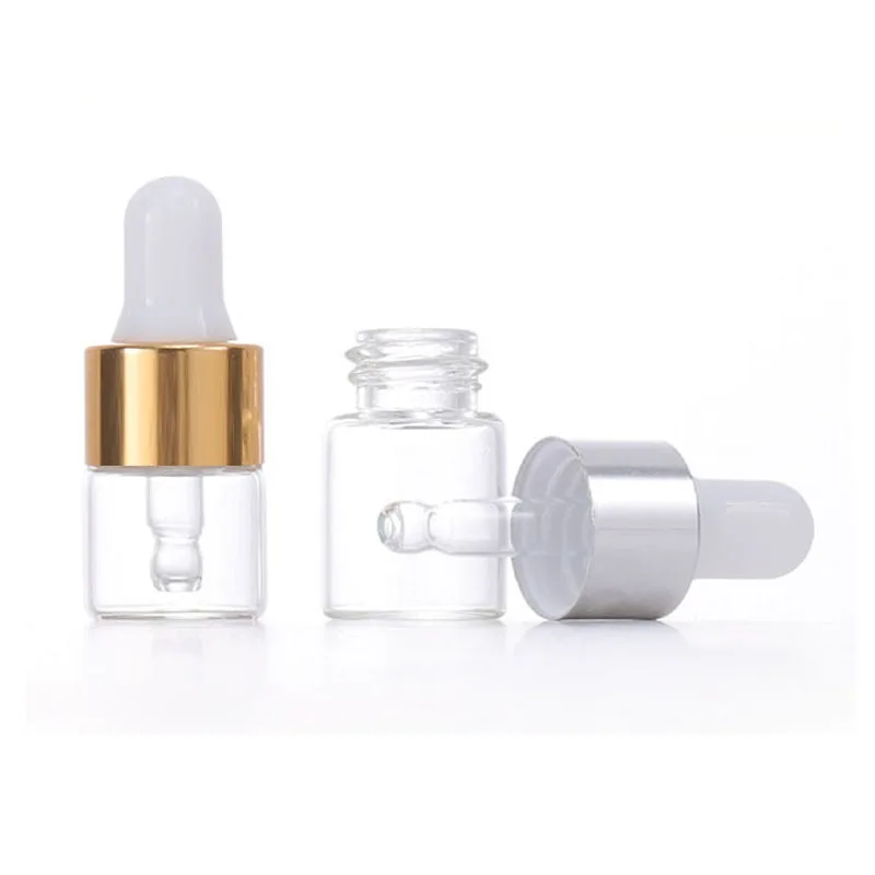 10 X 1/2/3/5 ML Clear Glass Dropper Bottles With Pipettes Refillable Empty Essential Oil Bottles Mini Eye Drop Sample Perfume