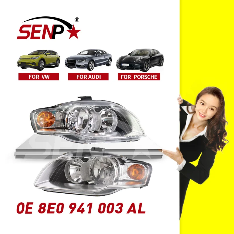 

Halogen Headlight Set Left and Right For Audi B7 Body 2005-2009 A4 Quattro A4 8E0941003AL