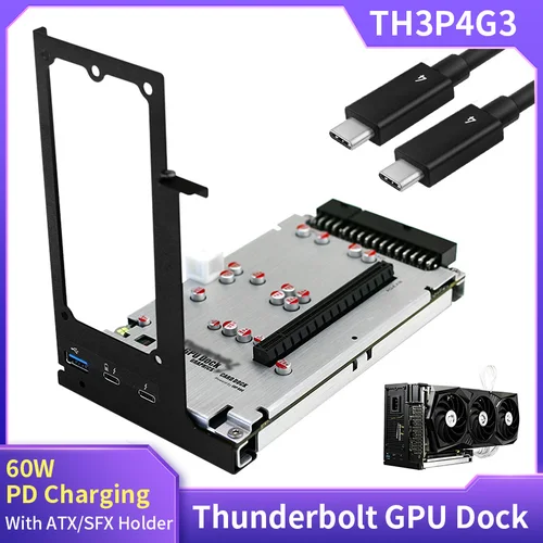 Imagen 1 del producto Base de GPU compatible con Thunderbolt TH3P4G3, PCI-E X16, portátil a tarjeta gráfica externa para Notebook, compatible con Thunderbolt 3 4