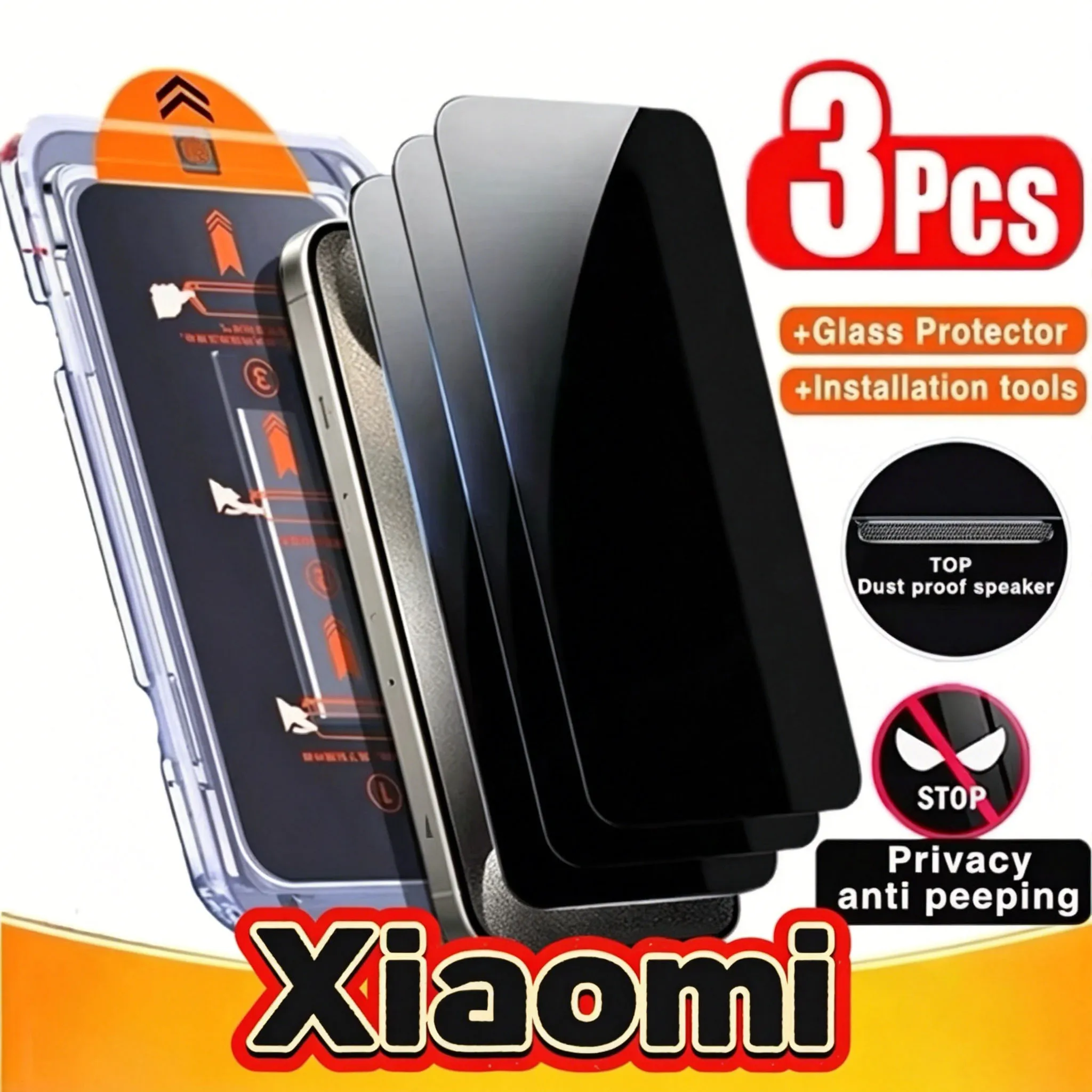 3-1 Stück staubfreier, gehärteter Anti-Spy Displayschutz für Xiaomi 15T 14T 13T 11T 12T Pro 10T 13 14 10i 11X für Xiaomi 17 Pro Max