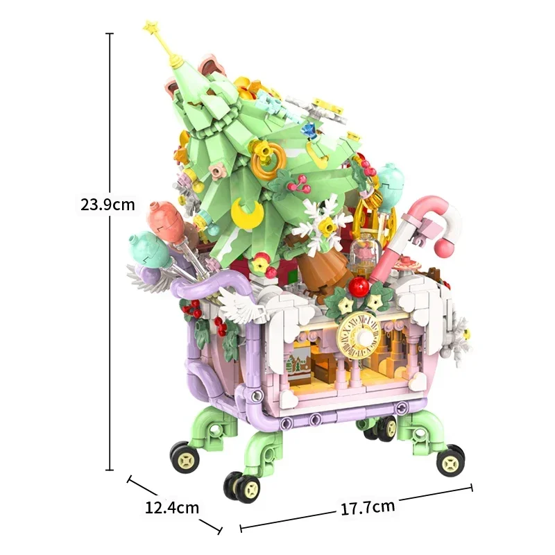 

2024 New Year Creative Christmas Gifts，DIY City Christmas Carriage Building Blocks,Inbrixx Boys and Girls Assembly Model Toys