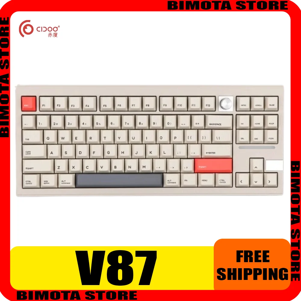 Cidoo V87Pro Mechanical Keyboard Tri Mode Aluminium Alloy Bluetooth Wireless Customized Keyboard Accessory for Computer Gamer