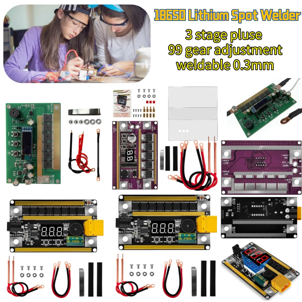 12V Spot Welding Machine Control Board Digital Display Spot Welder Control Board Kit with Welding Pen for Lithium Battery 18650