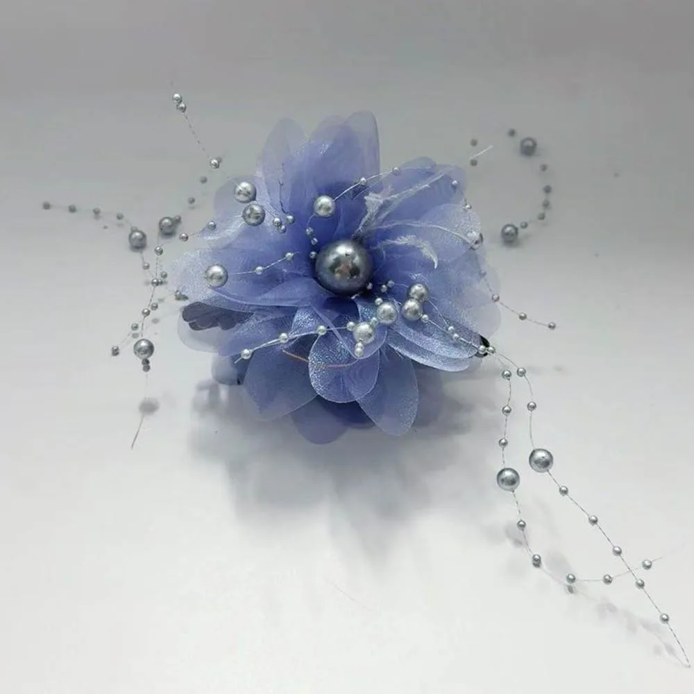 

Elegant Peony Flower Grasping Clip Tassel Plastic Hair Claw Bow Hairgrips Women
