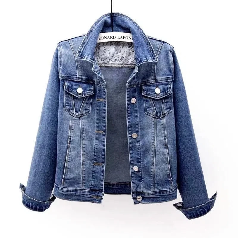 Autumn Denim Jacket Women Long Sleeve Short Jacket Korean Elasticity Slim Jean Coat Streetwear Vintage Spring Basic Outerwear